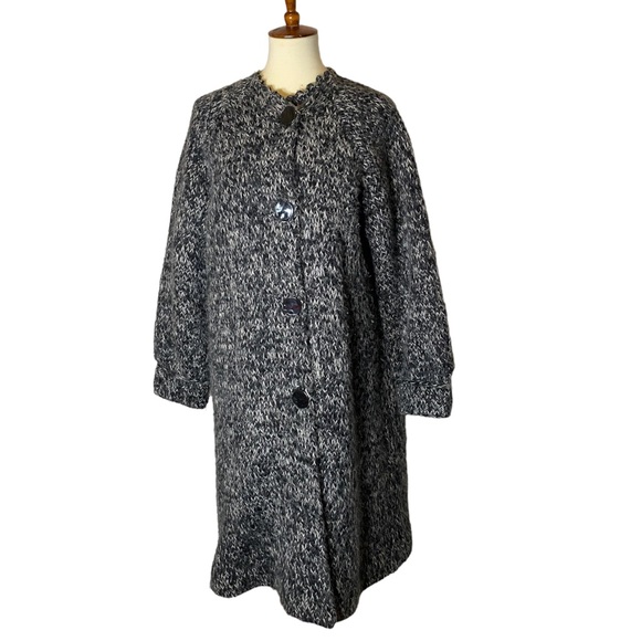 60s VTG Heather Grey Winter Coat - Picture 2 of 16